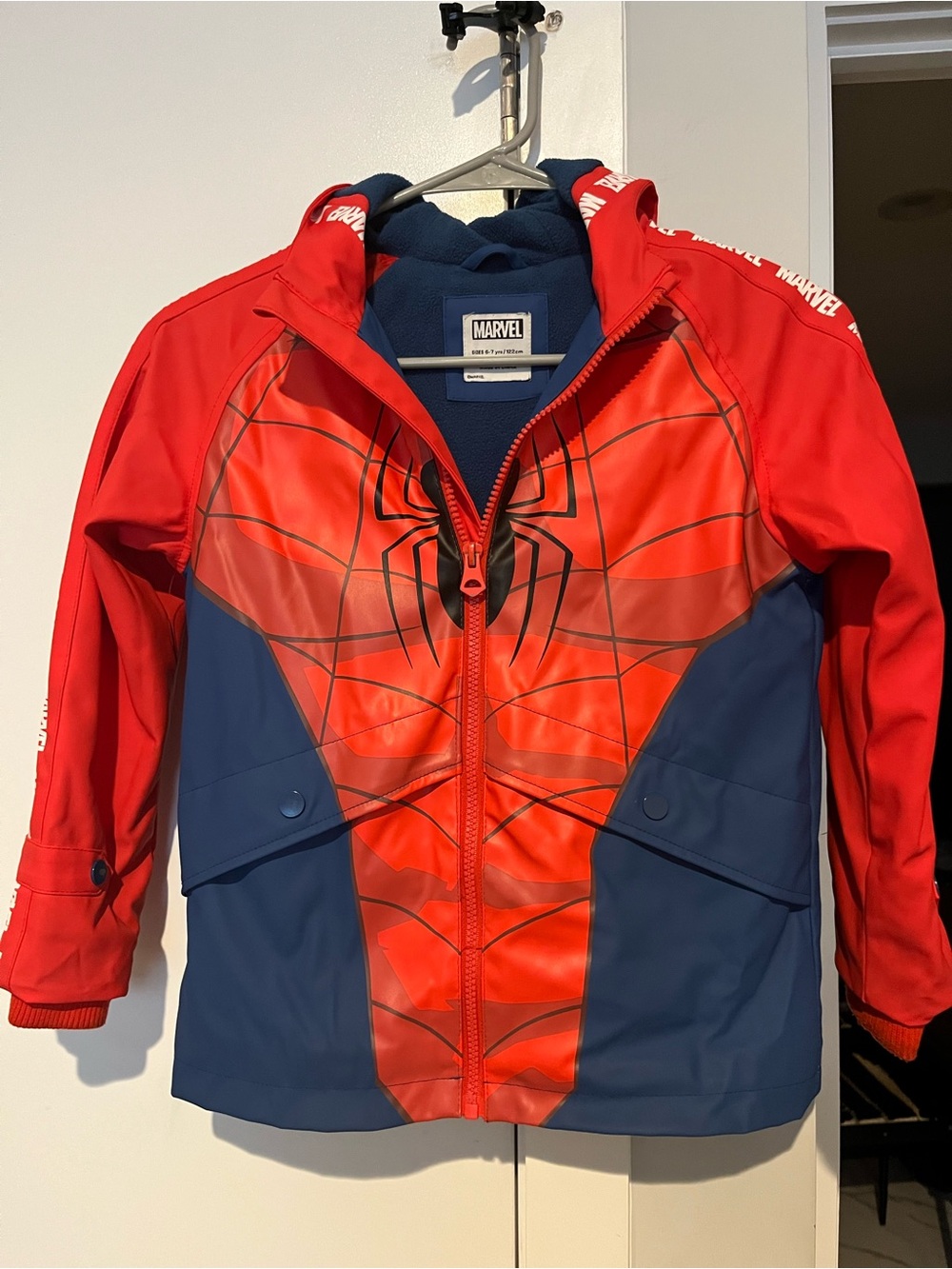 Marvel Kids' Spider-Man Red and Navy Raincoat